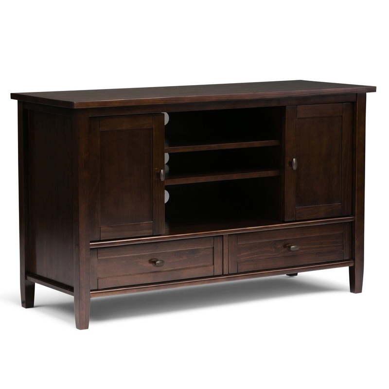 Warm Shaker SOLID WOOD TV Media Stand iFor TVs up to 50 inches Simpli Home Color: Tobacco Brown