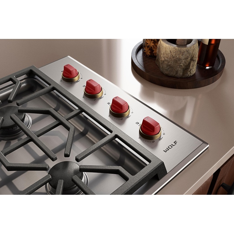 Wolf 9062310 30″ Professional Gas Cooktop Brushed Brass Bezel Kit