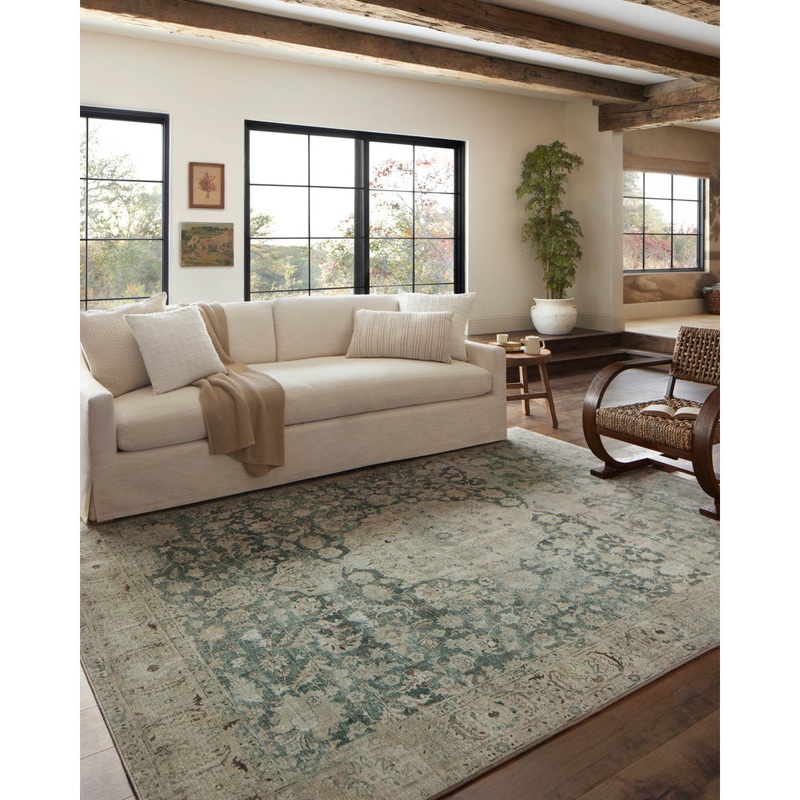 Magnolia Home By Joanna Gaines X Loloi Sinclair Machine Washable Jade / Sand Area Rug Magnolia Home by Joanna Gaines x Loloi Rug Size: Rectangle 2’3″ x 3’9″