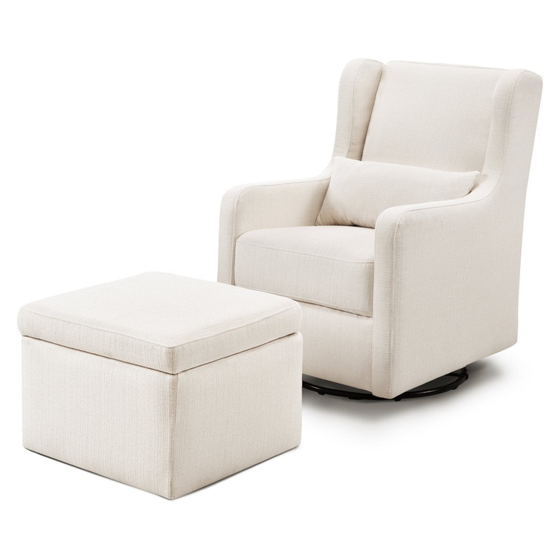 Adrian Swivel Glider and Ottoman Carter’s by DaVinci Upholstery Color: Performance Cream