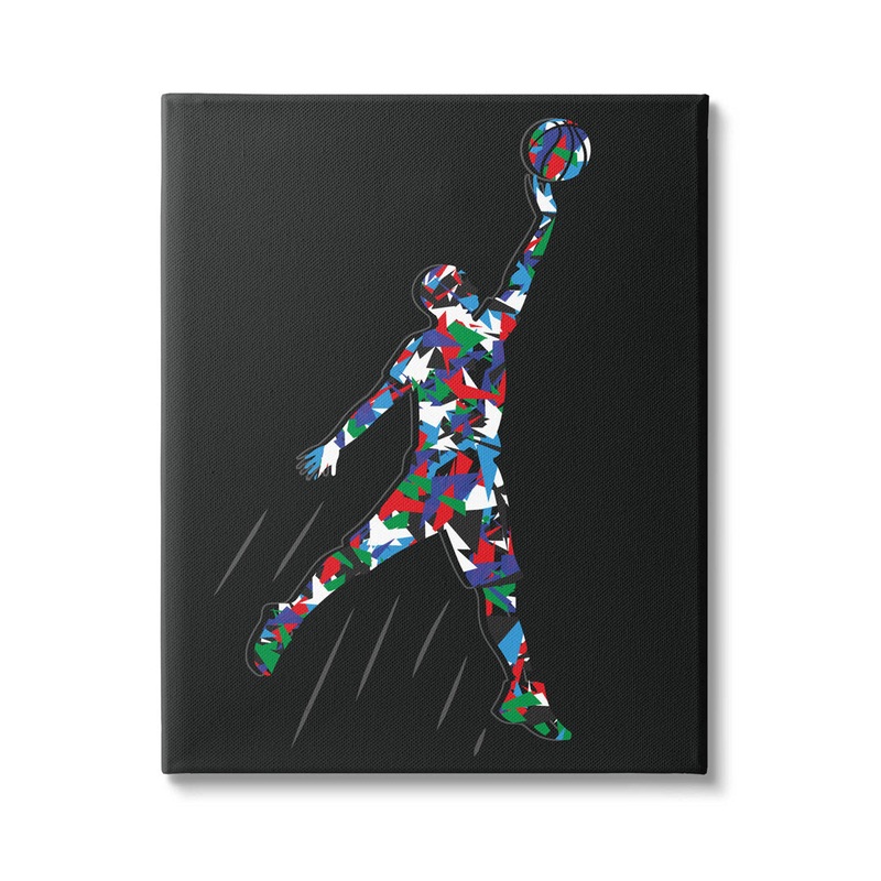 Basketball Player Abstract Pattern Canvas Wall Art By Arrolynn Weiderhold Stupell Industries Size: 40″ H x 30″ W x 1.5″D