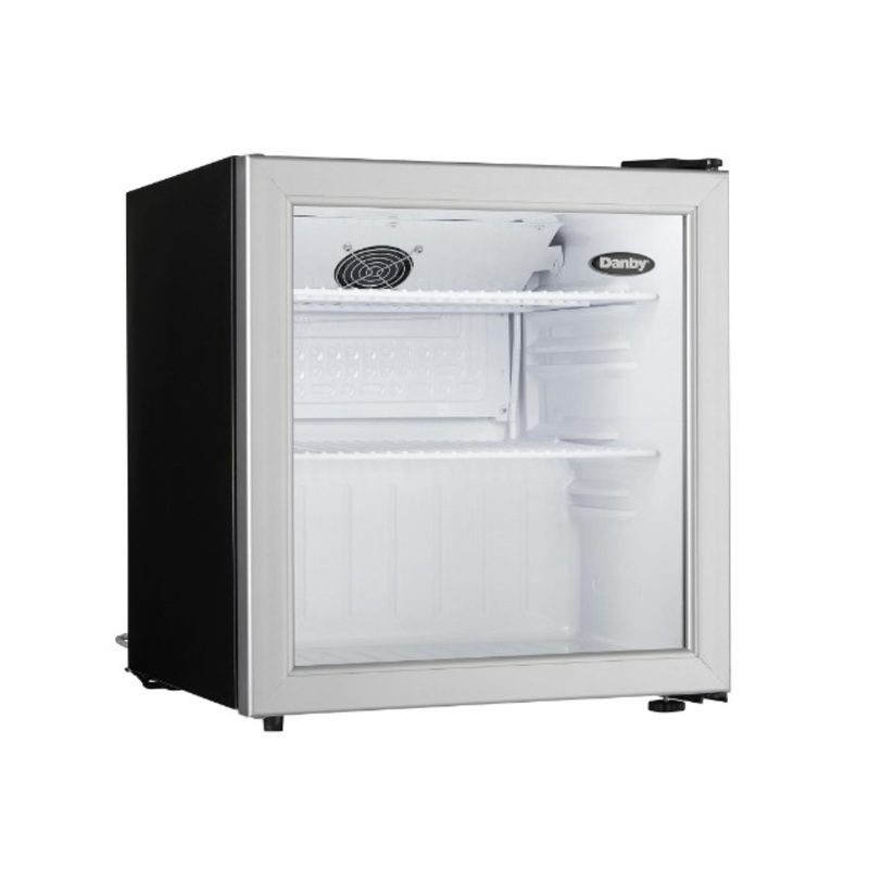 DAG016A1BDB Danby 1.6 cu. ft. Compact Glass Door Fridge in Platinum
