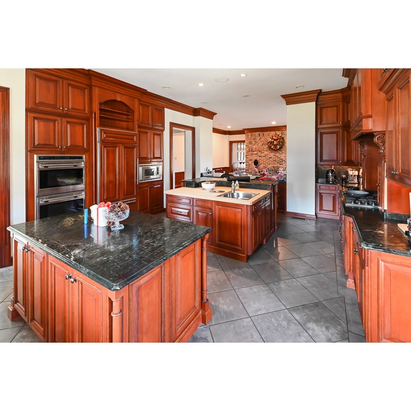 Wood-Mode Traditional Wooden Kitchen with Island, Granite Countertops & Luxe Appliances