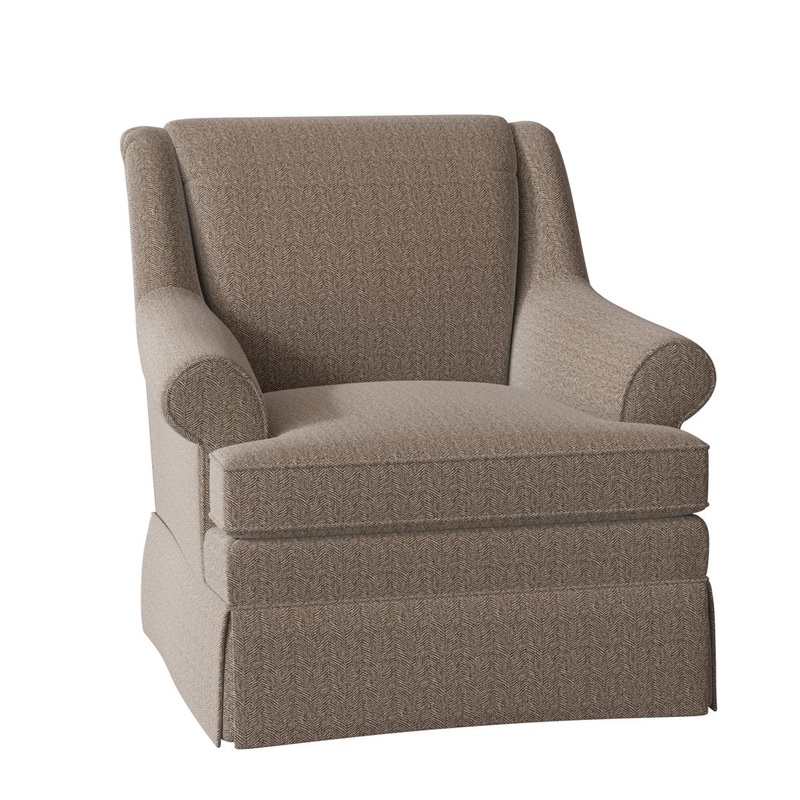 Amrin 35″ Wide Armchair Lark Manor Arm Covers: No, Body Fabric: Beantown 41 Taupe Performance Chenille