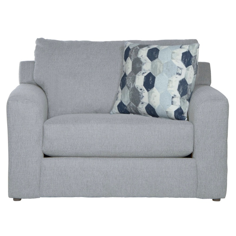 Brytanni Upholstered Chair And A Half with Comfort Coil Seating and 1 Included Accent Pillow Wade Logan Body Fabric: Blue 100% Polyester