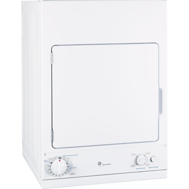 DSKS433EBWW GE Spacemaker 240V 3.6 cu. ft. Capacity Stationary Electric Dryer