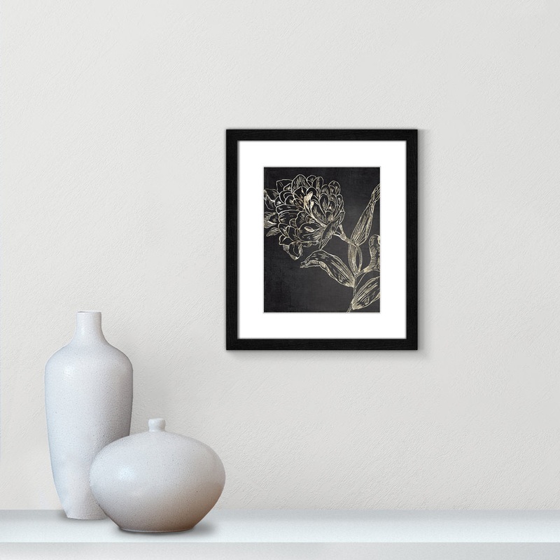 Golden Flower Folklore II by Asia Jensen – Picture Frame Graphic Art Joss & Main Size: 15″ H x 13″ W  Format: Black Wood Grain Framed