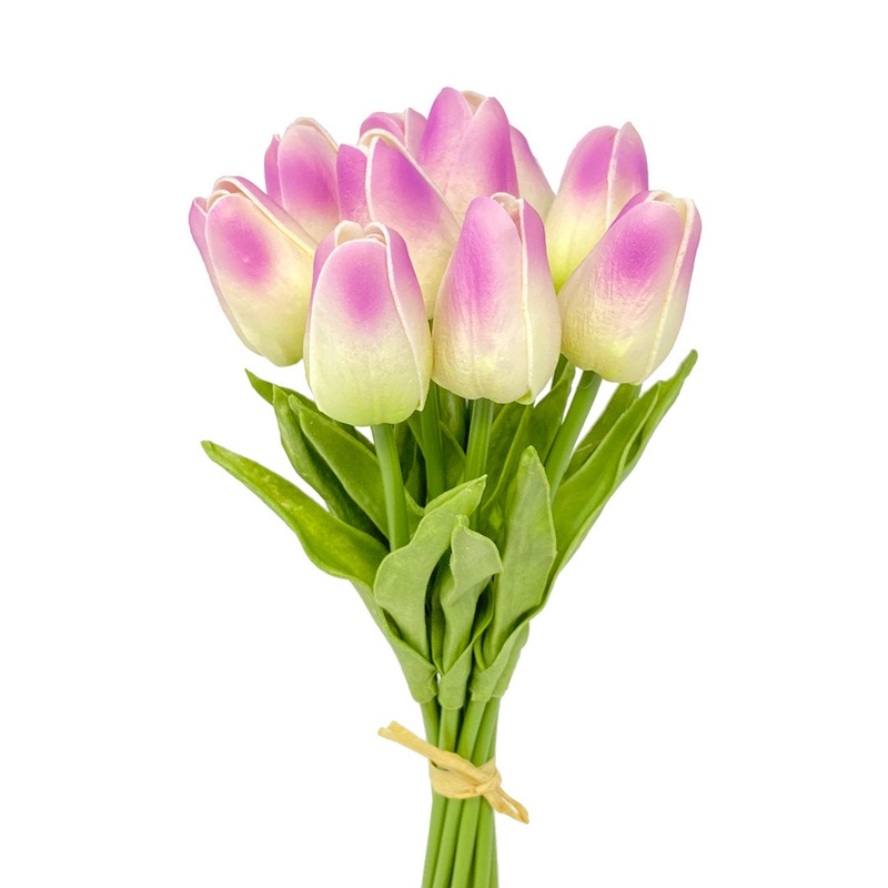 Real Touch Tulip Floral Arrangement Primrue Flower Color: Light Purple