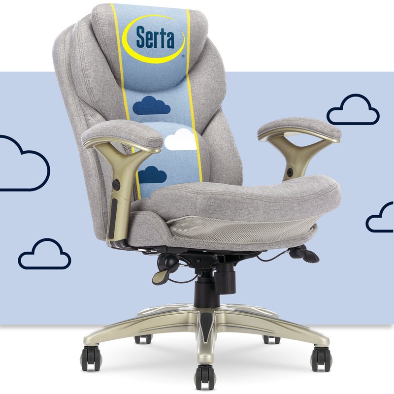 Serta Claremont Ergonomic Executive Office Chair with Back in Motion Technology and Lumbar Support Serta Upholstery Color: Light Gray