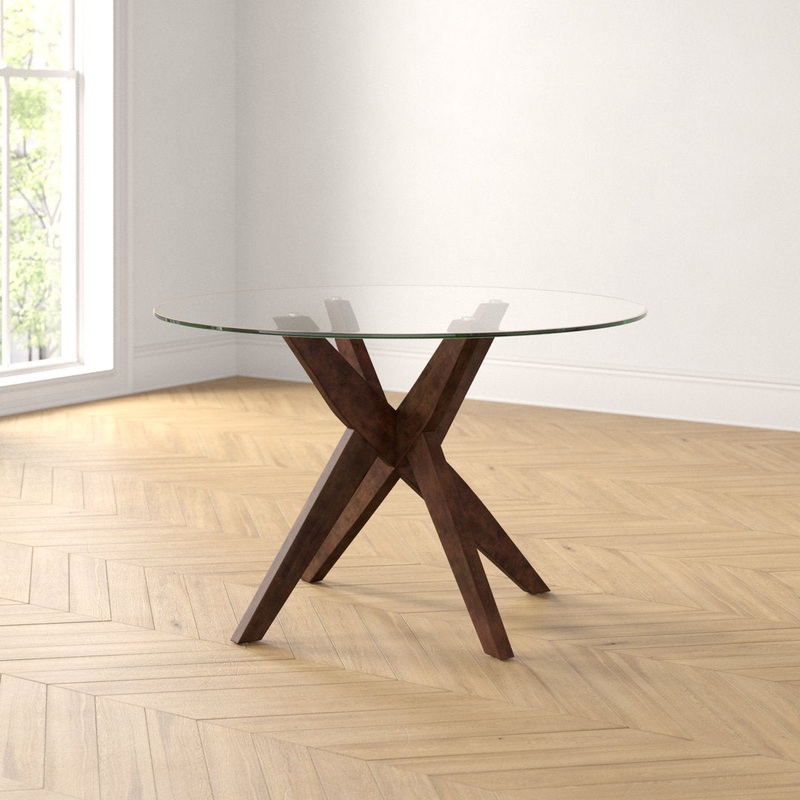 Vosburg 48″ Pedestal Dining Table Mercury Row Base Color: Brown
