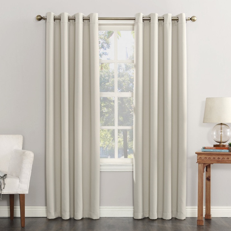 Wayfair Basics Blackout Grommet Curtain Panel Wayfair Basics Curtain Color: Pearl Size per Panel: 54″ W x 120″ L