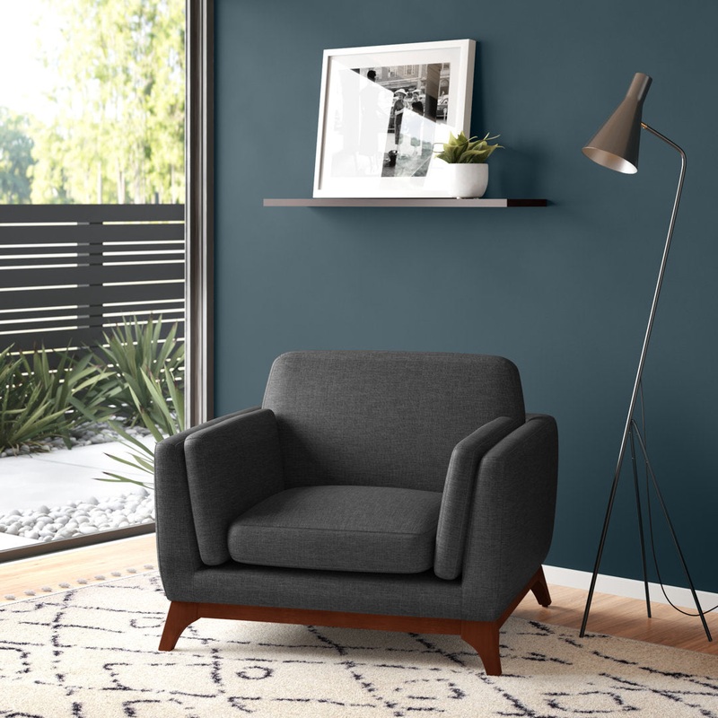 Bartouille Upholstered Fabric Armchair Union Rustic Fabric: Gray Polyester