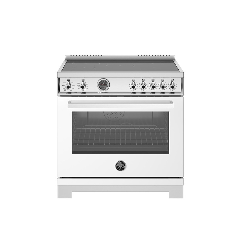 Bertazzoni PRO365ICFEPBIT 36 Inch Induction Range, 5 Heating Zones And Cast Iron Griddle, Electric Self-Clean Oven Bianco