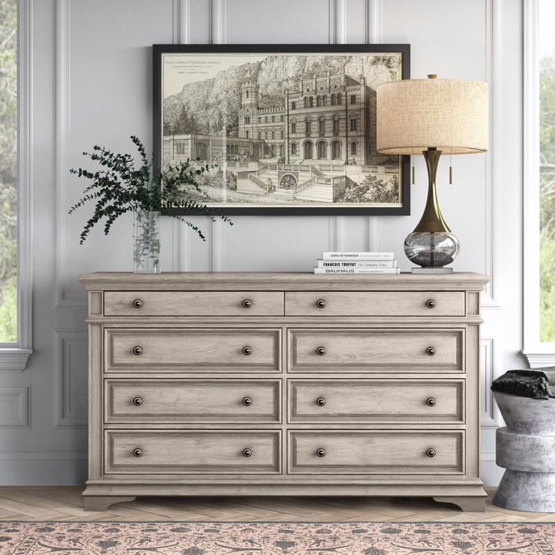 Boyer 8 Drawer 66” W Double Dresser Laurel Foundry Modern Farmhouse Color: Rustic Ivory