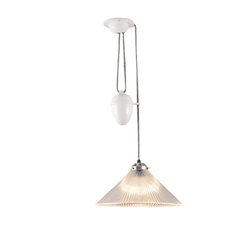 Conical Prismatic Rise and Fall Pendant Light