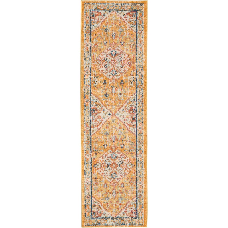 Baylee Oriental Yellow/Ivory Area Rug Kelly Clarkson Home Rug Size: Runner 2’2″ x 7’6″