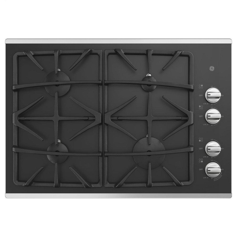 GE 30″ Built-In Gas on Glass Cooktop with Dishwasher Safe Grates