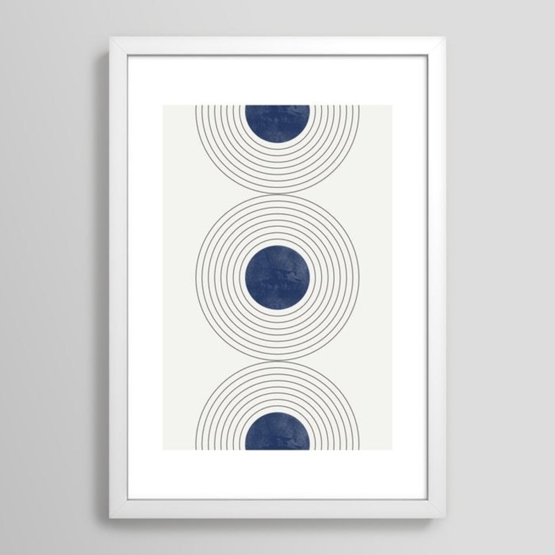 Geo Blue Balance Framed Art Print
