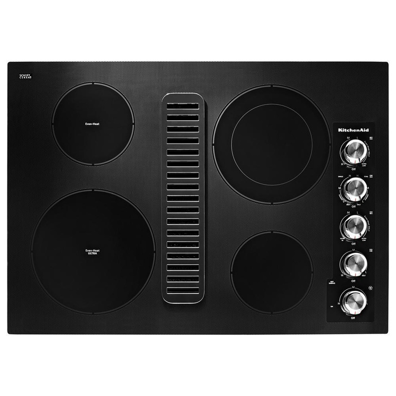 Kitchenaid KCED600GBL 30″ Electric Downdraft Cooktop with 4 Elements