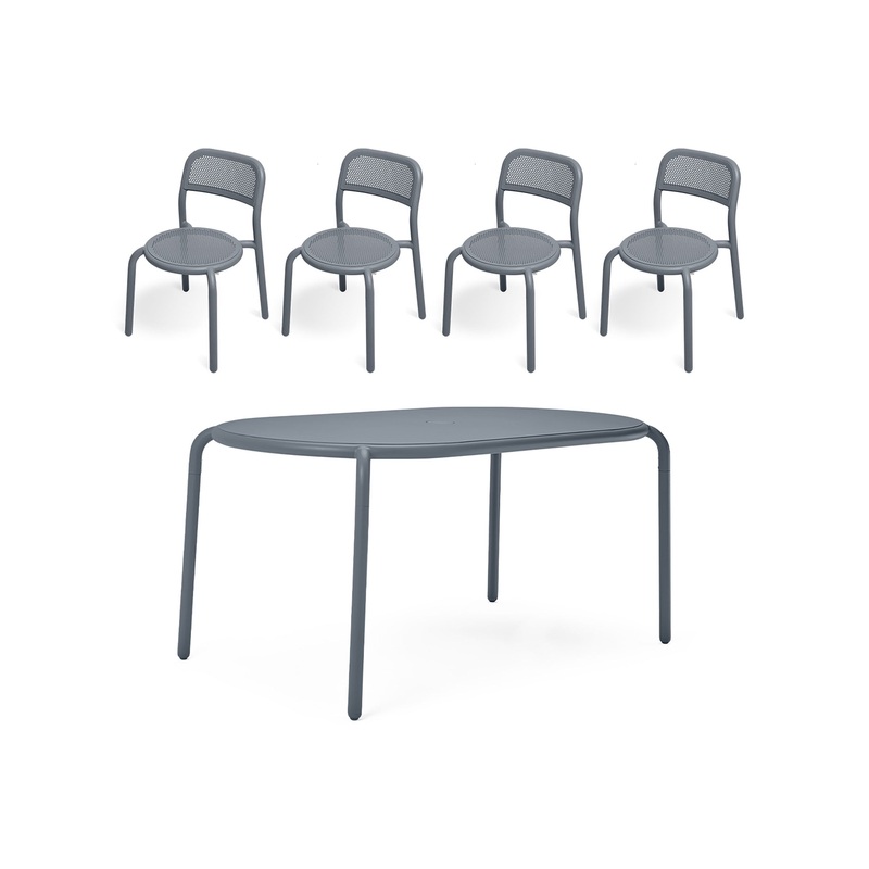 Ton Tavolo Table Set with Four Chairs