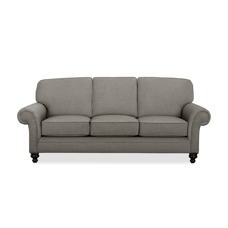 Gaige 88″ Rolled Arm Sofa with Reversible Cushions Wayfair Custom Upholstery Fabric: Flagship Pewter Sunbrella