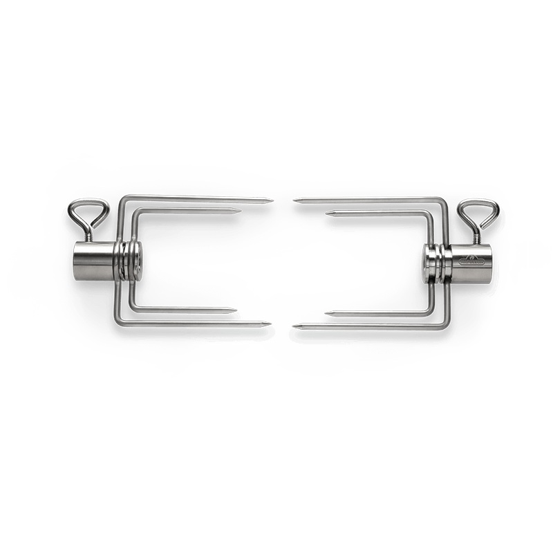 Napoleon Bbq 69002 Commercial Quality Collapsible Rotisserie Forks Four Prongs, Set Of Two