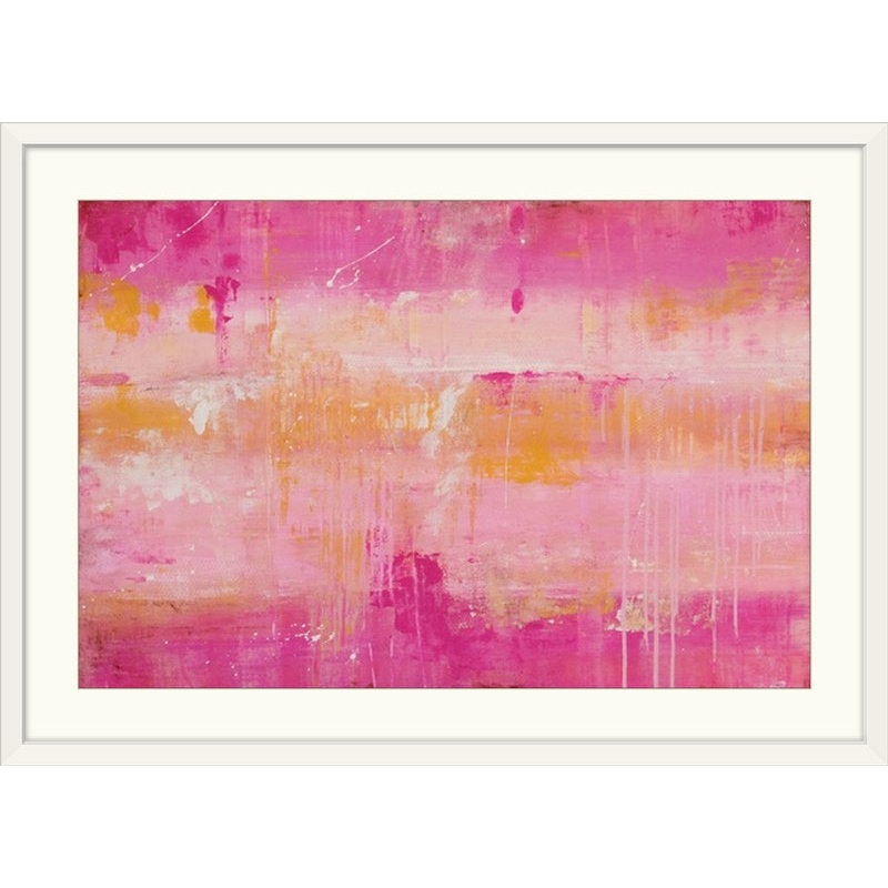 Pink Champagne by Erin Ashley – Graphic Art Print Wrought Studio Size: 32″ H x 44″ W x 1″ D Format: White Frame