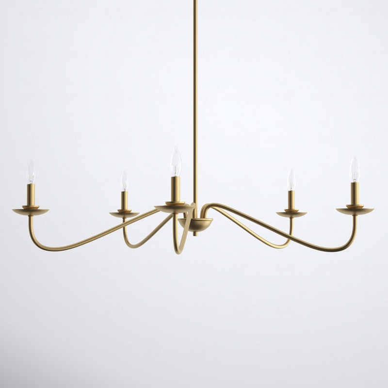 Abigeal 5 – Light Candle Style Classic Chandelier Birch Lane Finish: Natural Brass