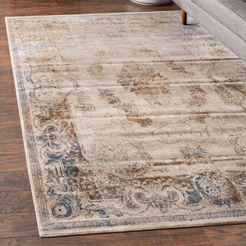 Arlindo Oriental Beige/Brown/Gray/Blue Area Rug Lark Manor Rug Size: Rectangle 7’1″ x 10′
