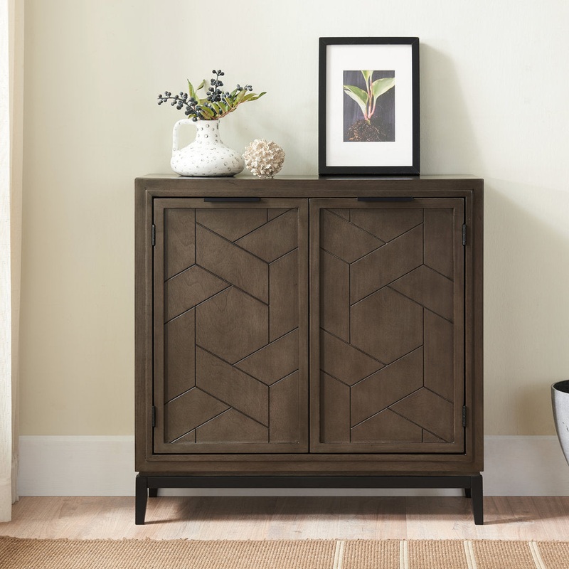 Emmett Solid + Manufactured Wood Foyer Cabinet in Smoke Gray Latitude Run
