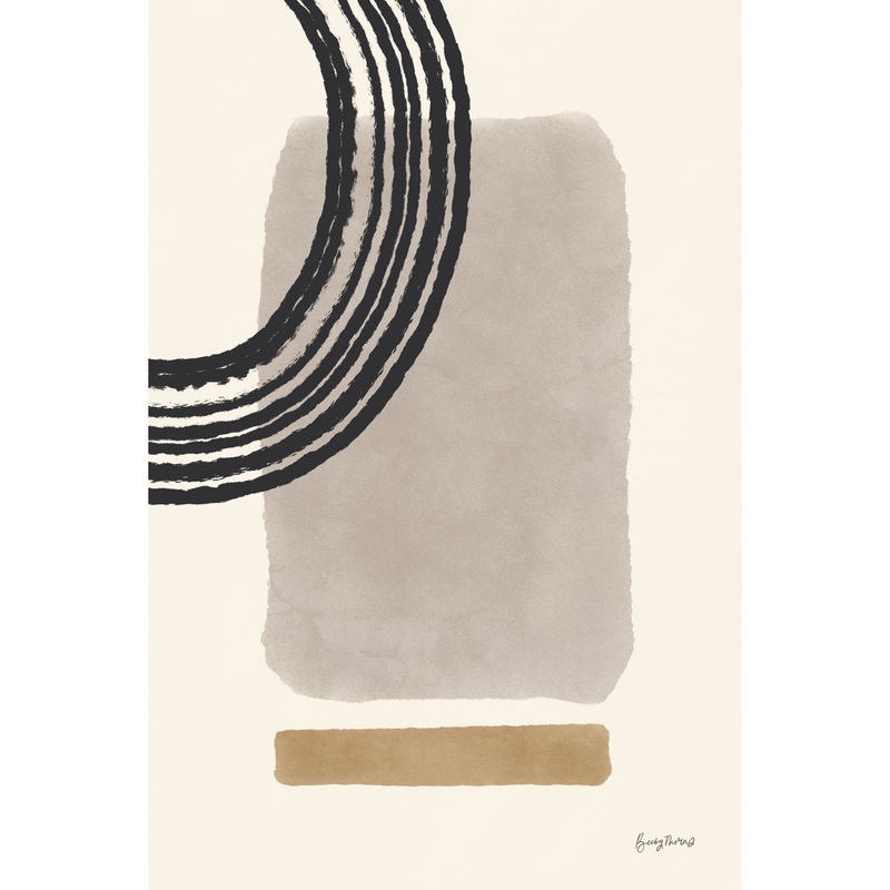 Geo Abstract III Neutral by Becky Thorns – Print on Canvas Mercury Row Size: 18″ H x 12″ W   Format: Maple Framed Print, Mat Included: No