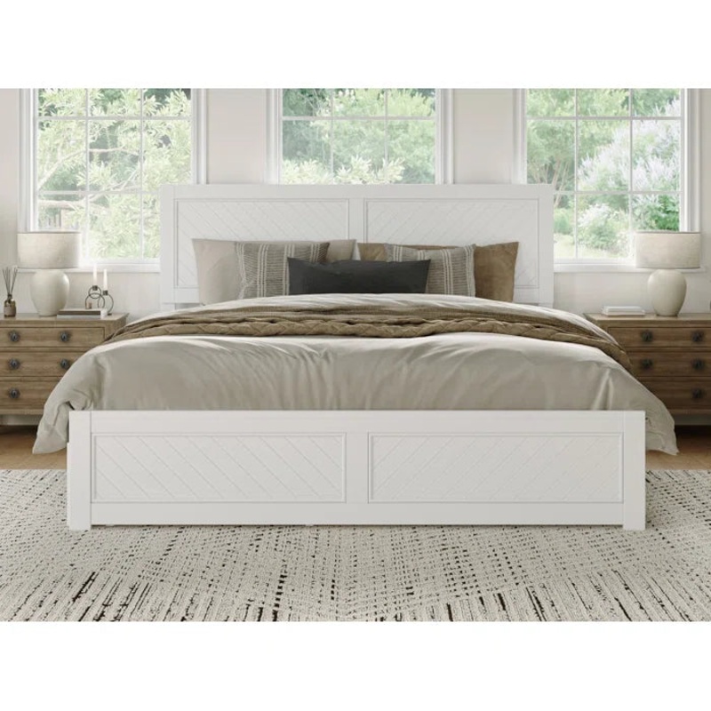 Jeinny Solid Wood Platform Bed King