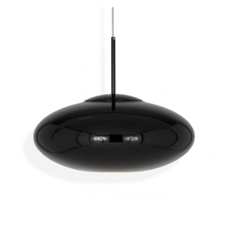 Copper Black Wide Pendant Light