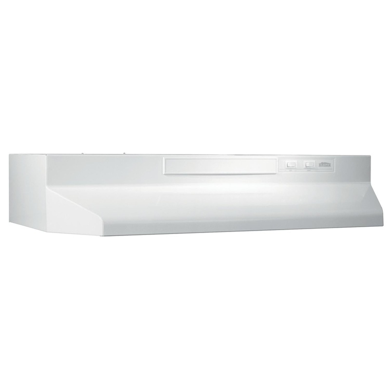 F403611 Broan 36-Inch Convertible Under-Cabinet Range Hood, 230 Max Blower CFM, White-on-White