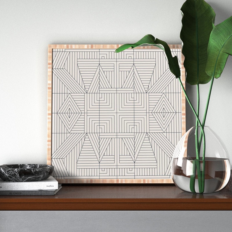 Line Mandala’ – Picture Frame Graphic Art Print on Paper Mercury Row Size: 20″ H x 20″ W x 1″ D