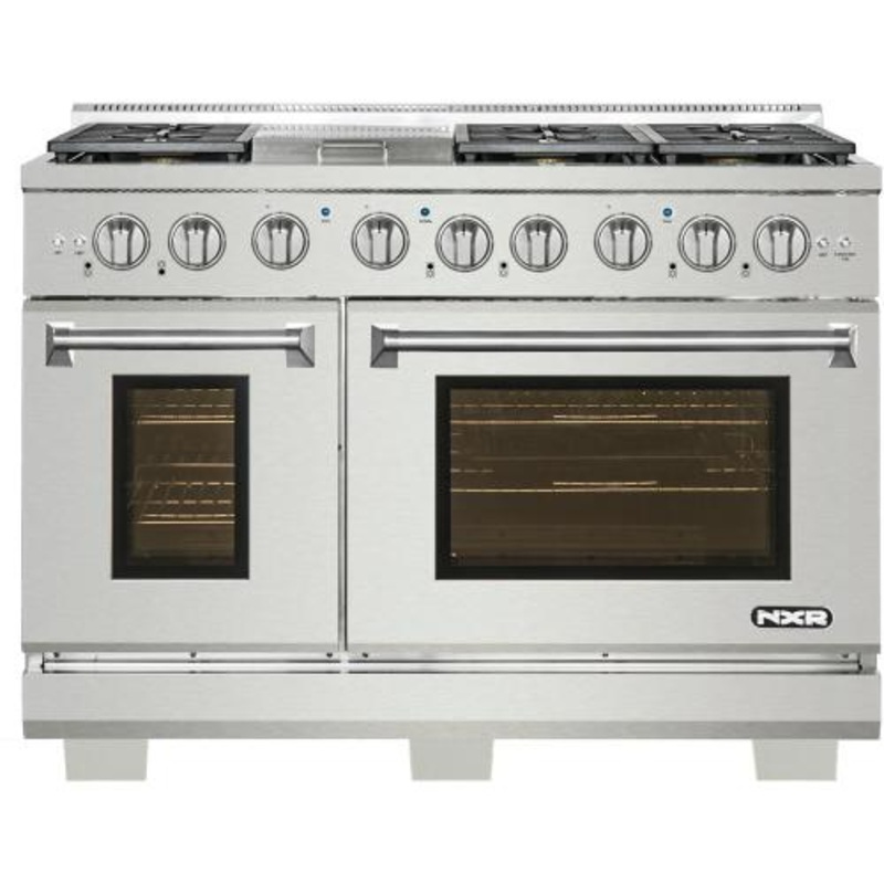 Nxr Ranges AKD4807 48-In. Culinary Series Professional Style Gas And Electric Dual Fuel Range, Stainless Steel