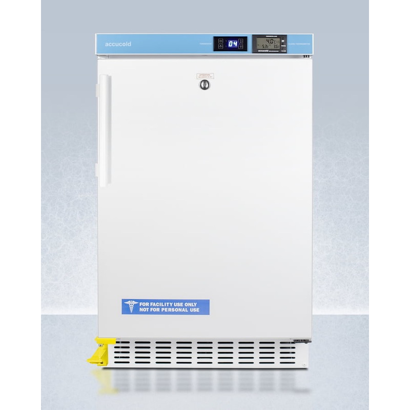 Summit ACR45LSTO Pharmacy Series Ada Compliant 20″ Wide Built-In Undercounter All-Refrigerator For Vaccine Storage, Frost-Free With Step-To-Open Door Pedal, Internal Fan, External Digital Controls And Thermometer, And Lock