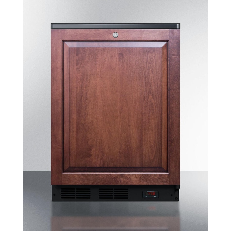 Summit FF7LBLBIPUBIF Commercially Approved Built-In Undercounter Craft Beer Pub Cellar With Digital Thermostat, Panel-Ready Door, And Black Cabinet