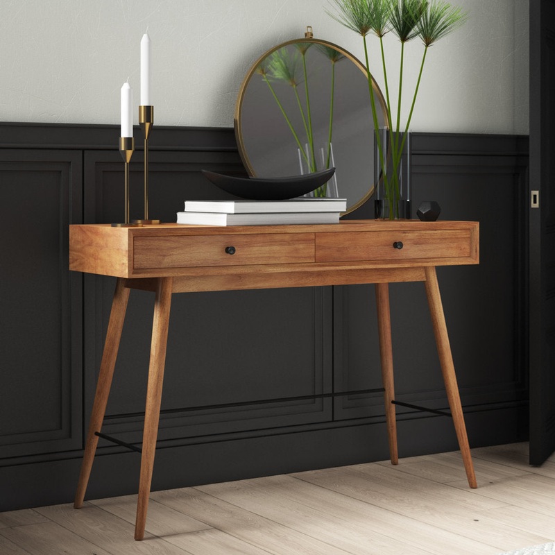 Andresen 47.75″ Console Table Mercury Row Color: Brown