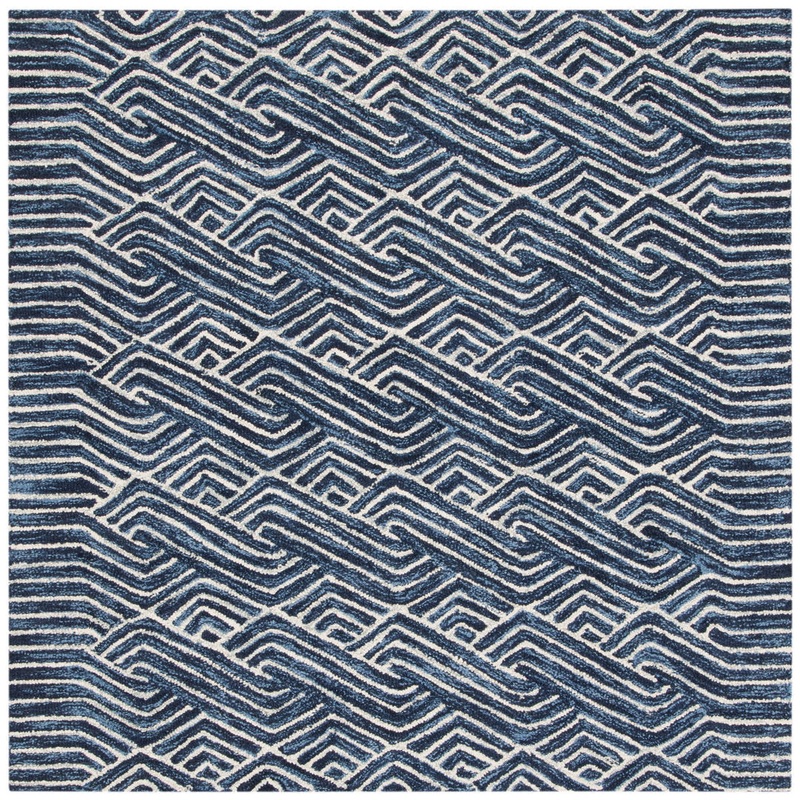 Emmett Hand Tufted 80% Wool And 20% Cotton Geometric Rug Breakwater Bay Rug Size: Square 5′