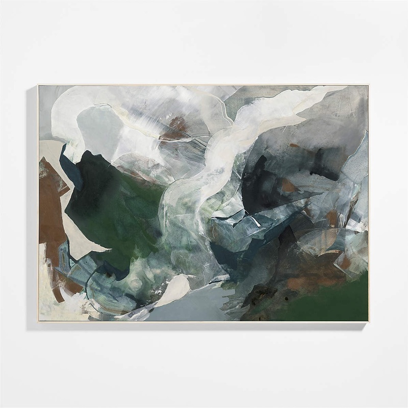 Forest Movement Framed Green Abstract