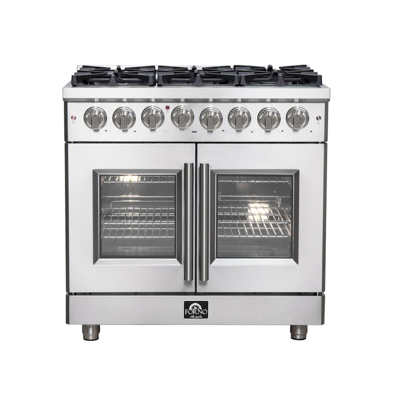 Forno FFSGS632536 Forno Massimo 36″ Freestanding French Door Dual Fuel Range