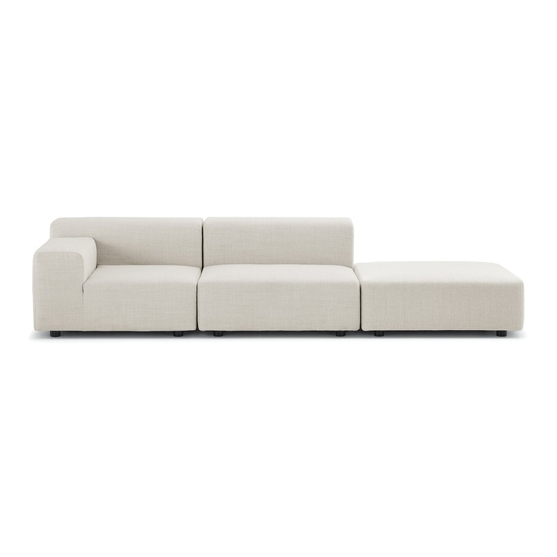 Plastics Outdoor 2-Seater Sofa with Pouf