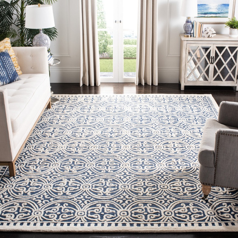 Sadik Hand Tufted Wool Geometric Rug Charlton Home Rug Size: Rectangle 7’6″ x 9’6″
