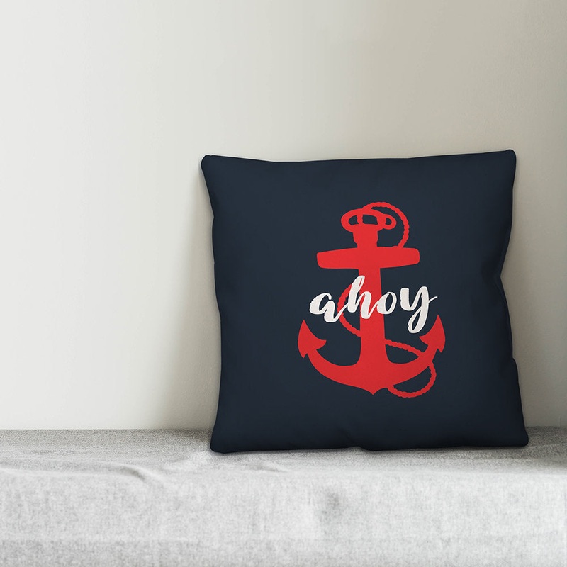 Ahoy Anchor Throw Pillow Designs Direct Creative Group Size: 20″ x 20″