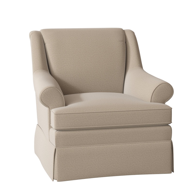 Amrin 35″ Wide Armchair Lark Manor Arm Covers: No, Body Fabric: Craftwood 10 Beige Performance Chenille