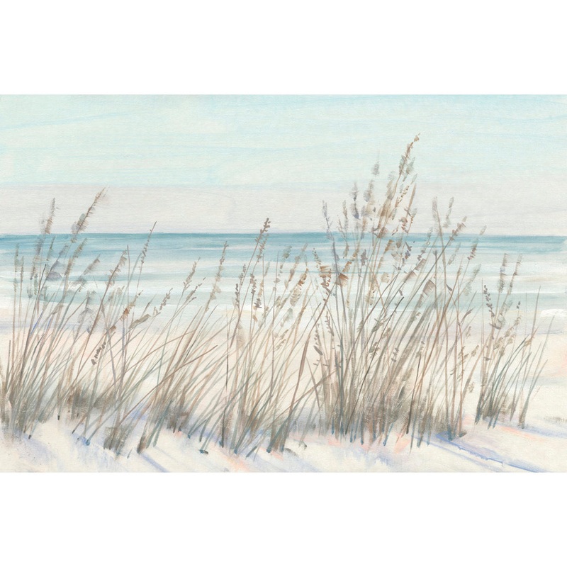 Beach Grass II Beachcrest Home Size: 24″ H x 36″ W x 1.25″ D Format: Maple Single Picture Framed, Mat Included: No