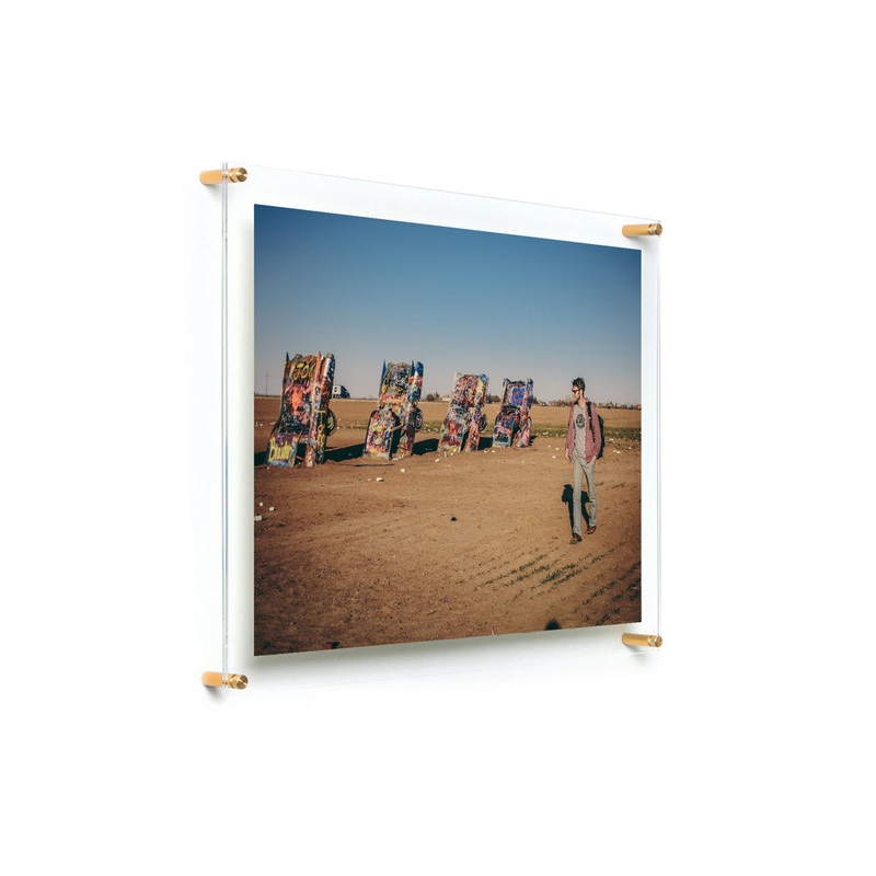 Clear UV-Grade Acrylic Modern Floating Picture Frame – Gold Wexel Art Photo Size: 20″ H x 30″ W