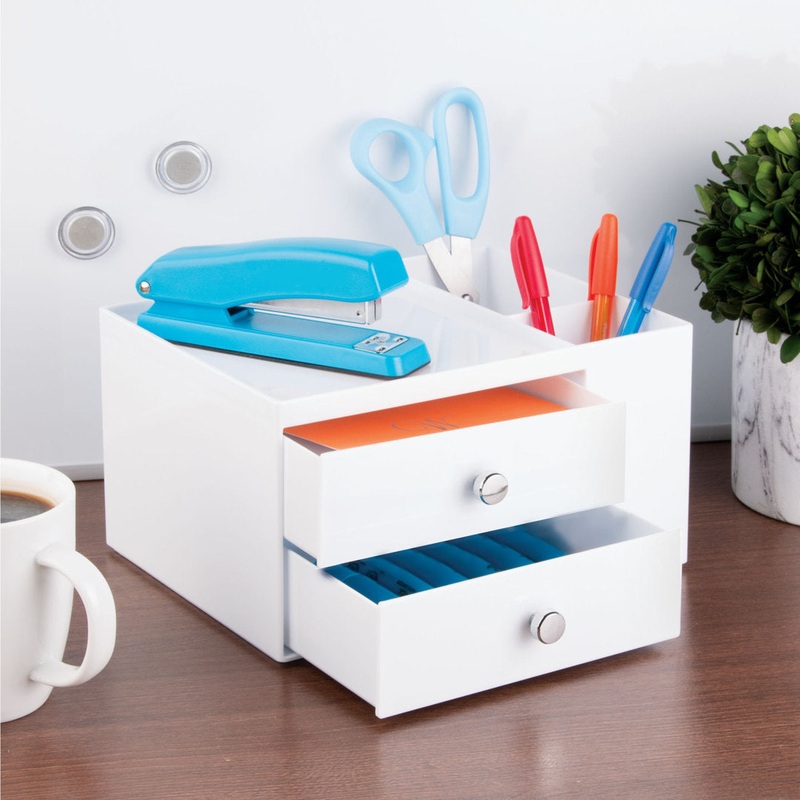 Clint Desk Organizer Dotted Line Color: White