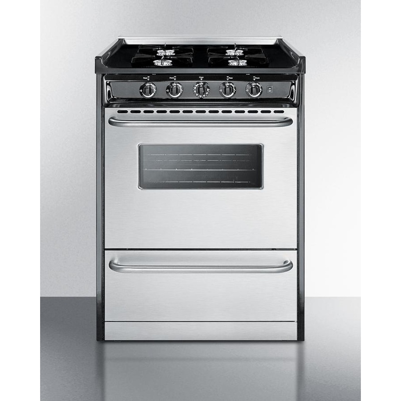 Summit TNM6107BRW 24″ Wide Gas Range, Open Burners